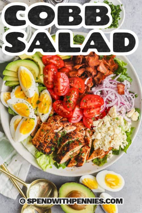 plate of Cobb Salad with a title