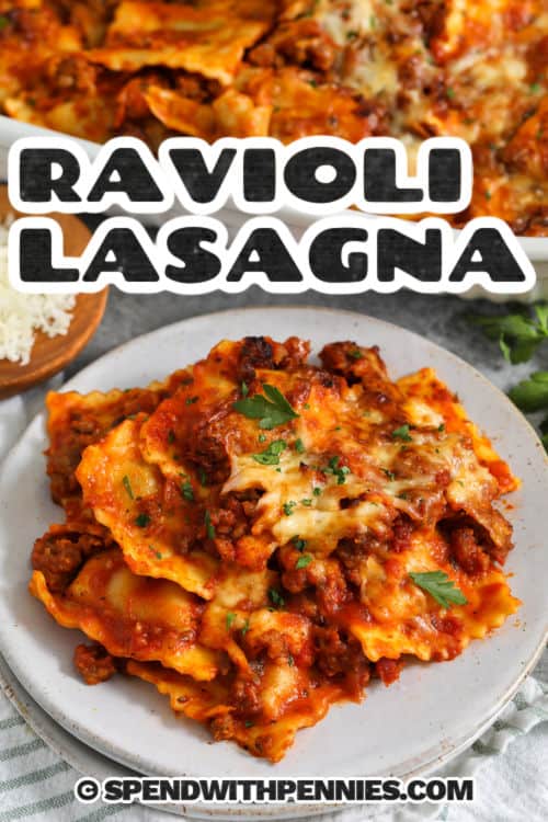 plated Ravioli Lasagna with a title