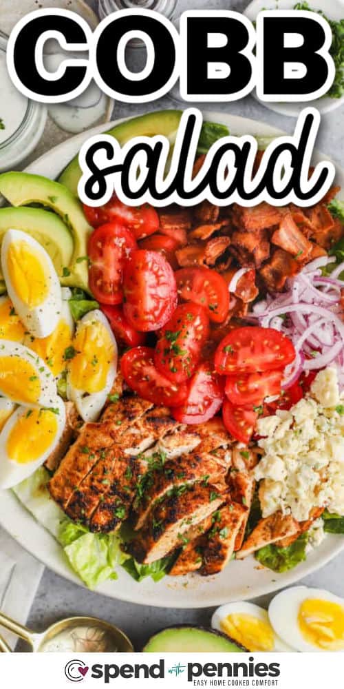 plate of Cobb Salad with a title