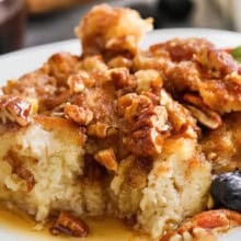 close up of delicious slice of French Toast Casserole