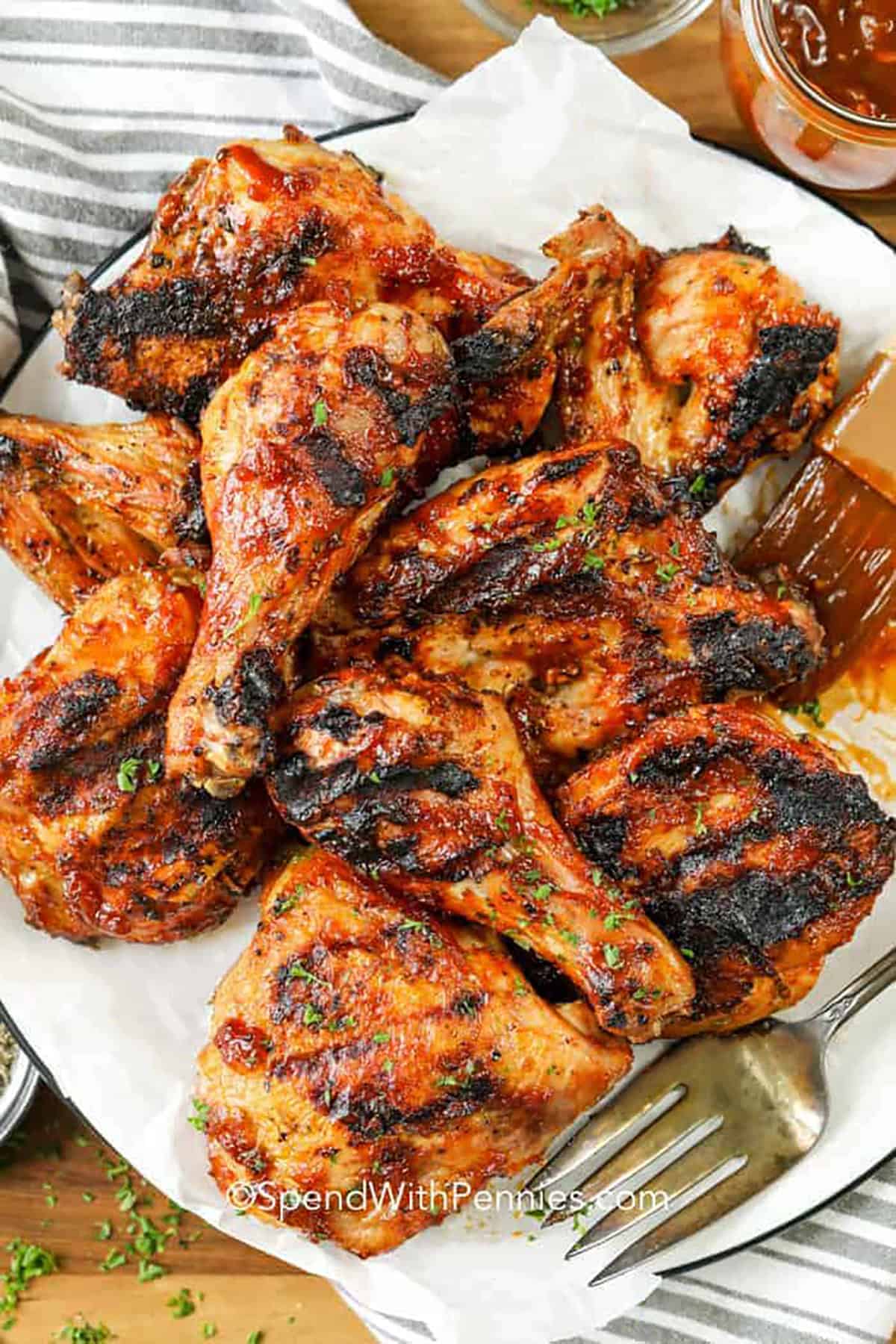 plate of Grilled BBQ Chicken