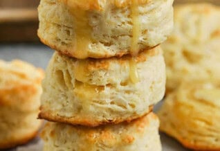 Homemade Buttermilk Biscuits with butter on top