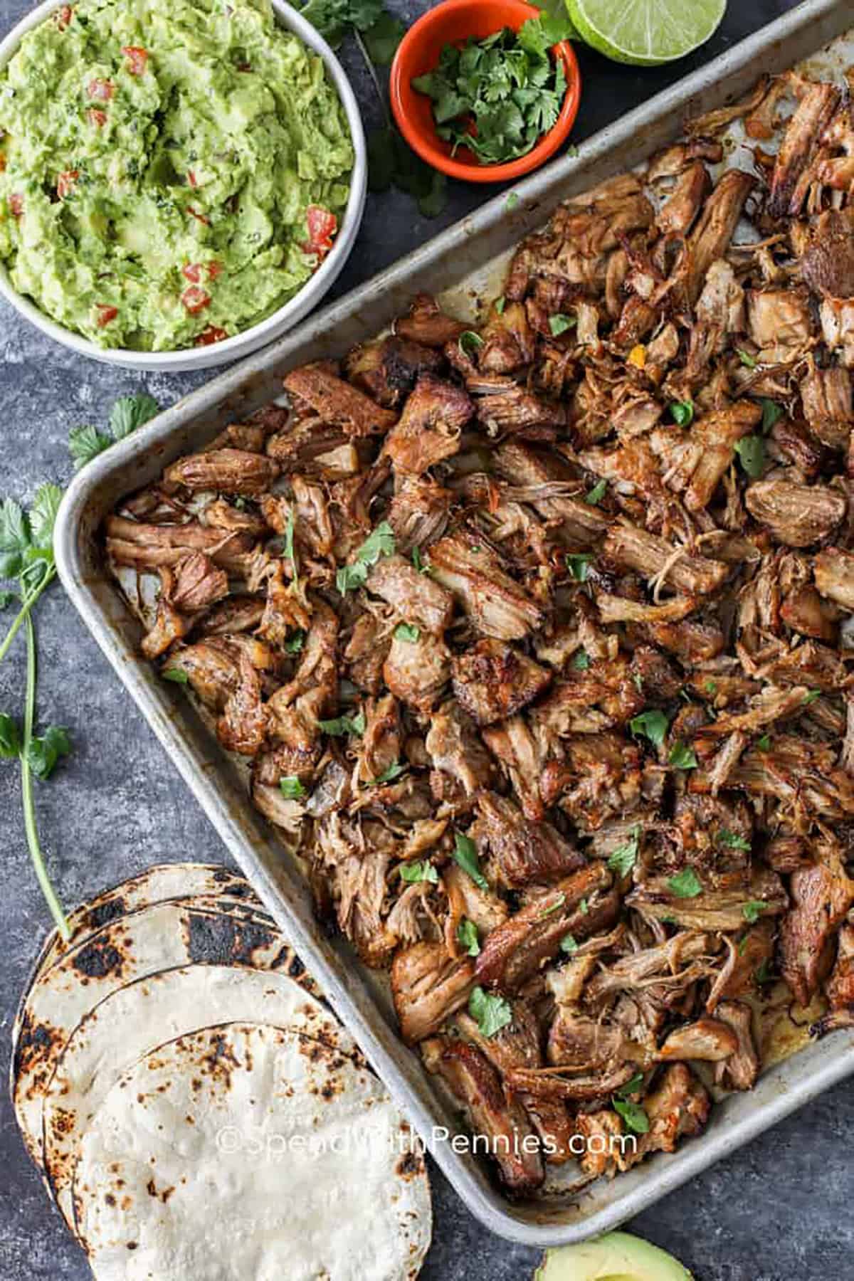 sheet pan of Pork Carnitas