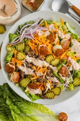 plated Big Mac Salad