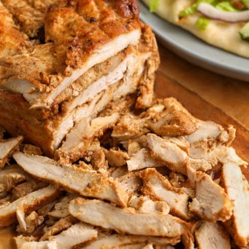 slices of chicken to make Chicken Shawarma