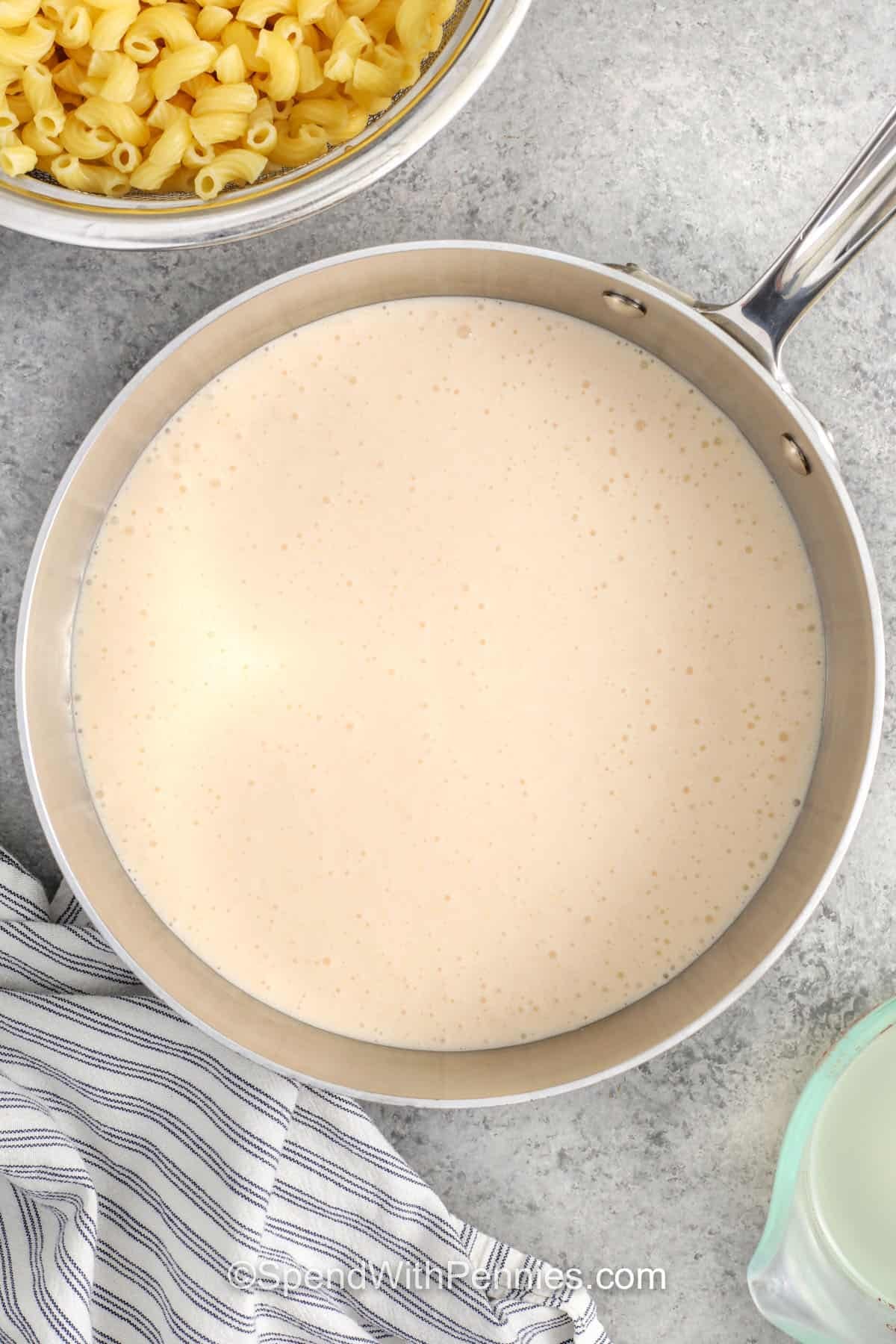 sauce to make Cottage Cheese Mac and Cheese