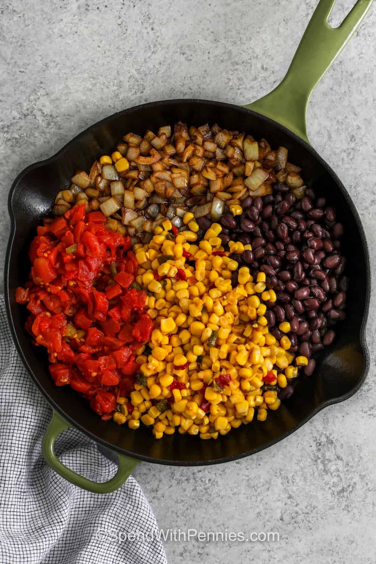 adding ingredients to pan to make Cowboy Chicken