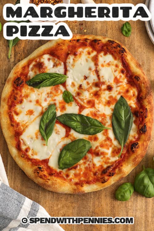 Margherita Pizza with a title