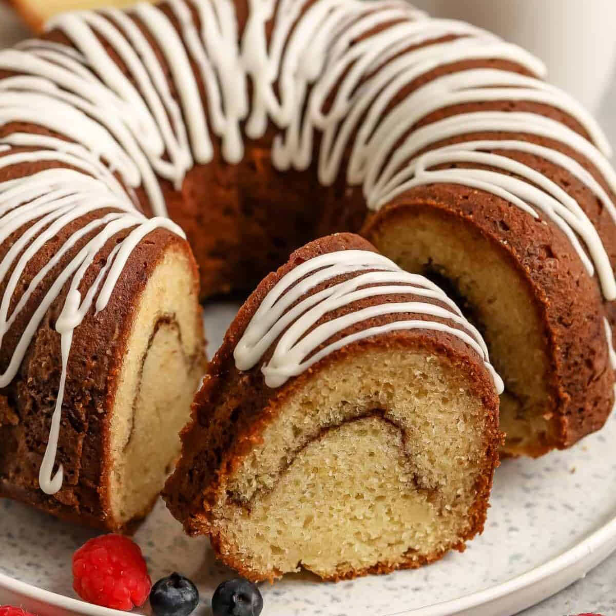 Sour Cream Coffee Cake on a plate