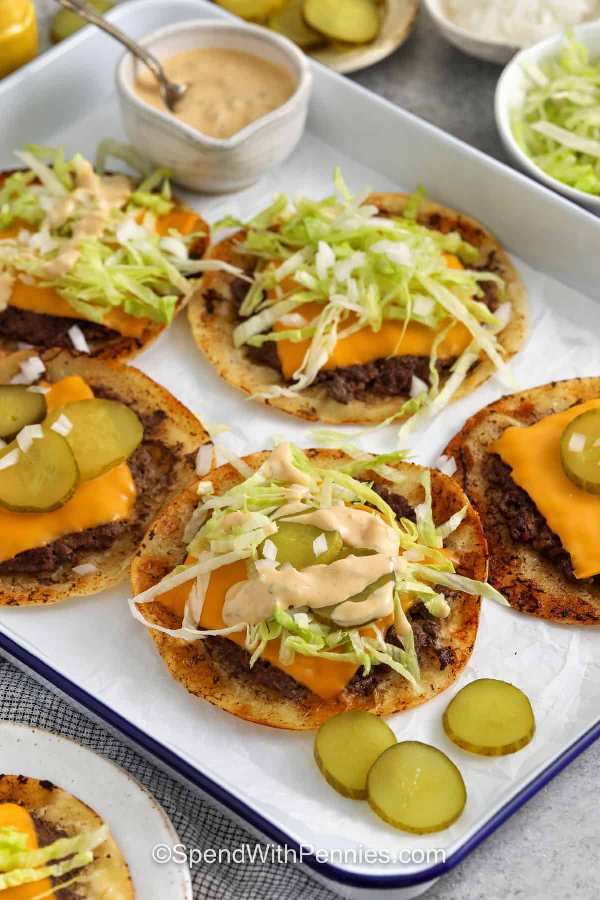 open faced Smash Burger Tacos