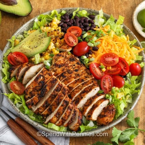 close up of delicious Southwest Salad in a bowl