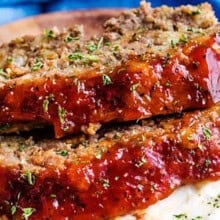 close up of Crockpot Meatloaf