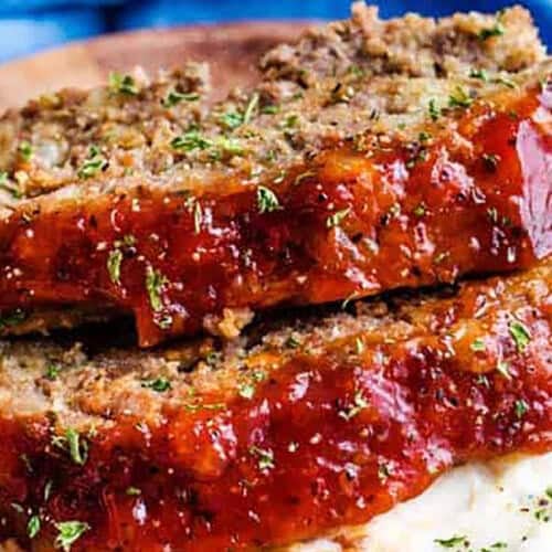 close up of Crockpot Meatloaf