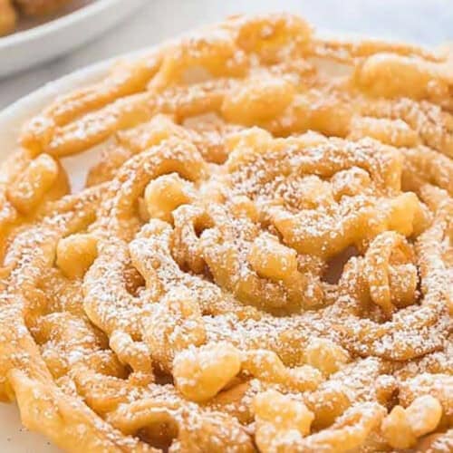close up of Homemade Funnel Cake
