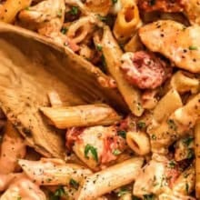close up of One Pot Chicken Pasta
