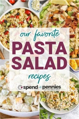 images of summer Pasta Salad Recipes with writing