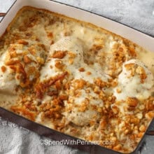 casserole dish of Caesar Chicken Recipe