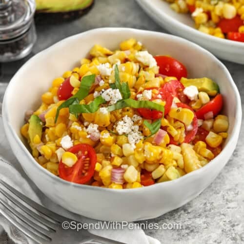 fresh Grilled Corn Salad in a bowl