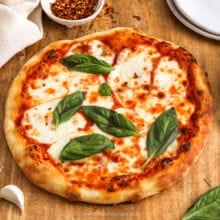 Margherita pizza with fresh basil