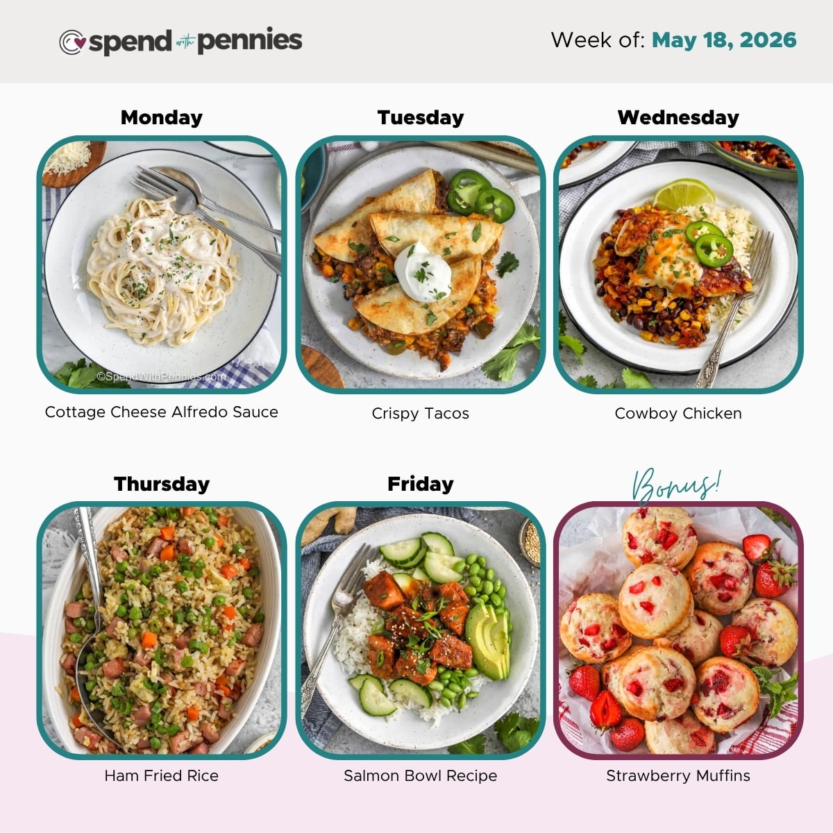 Weekly Meal Plan for May 18, 2026 Hero