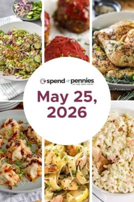 Weekly Meal Plan for May 25, 2026 FT
