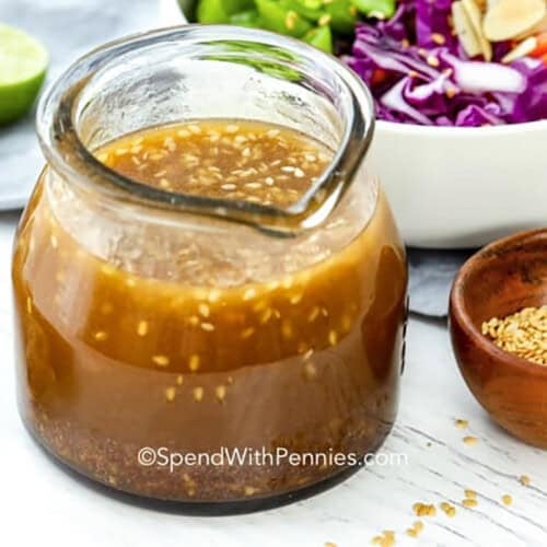 Sesame Ginger Dressing in a jar