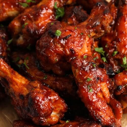 close up of tender BBQ Chicken Wings