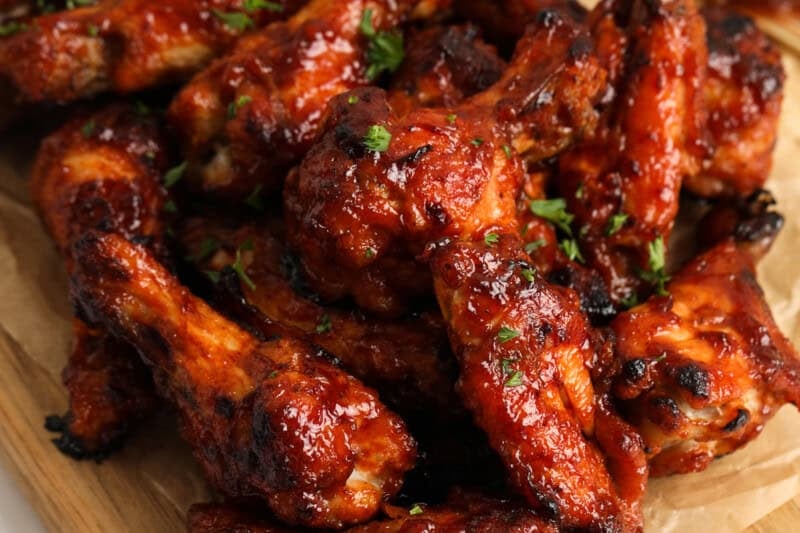 close up of tender BBQ Chicken Wings