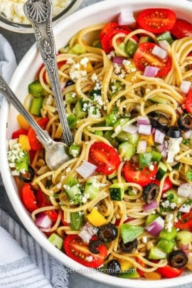 bowl of Spaghetti Salad