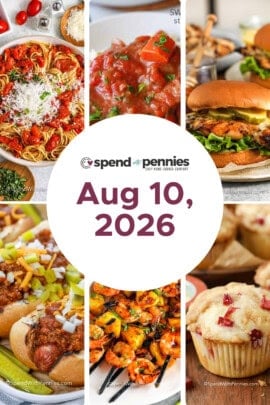Weekly Meal Plan for Aug 10, 2026 FT