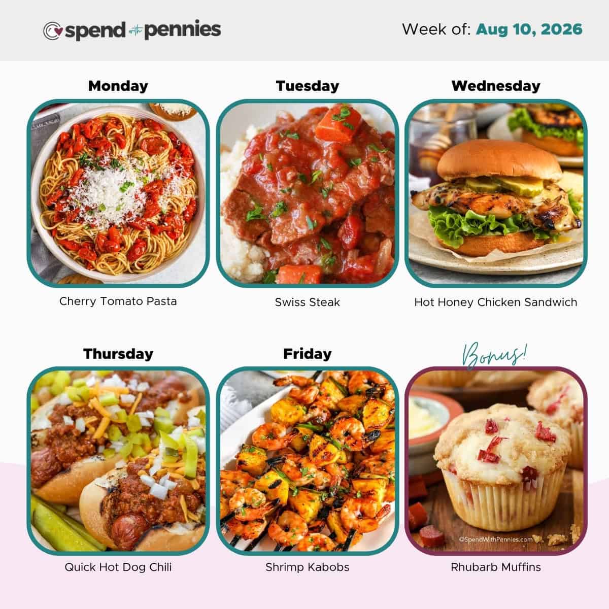 Weekly Meal Plan for Aug 10, 2026 Hero