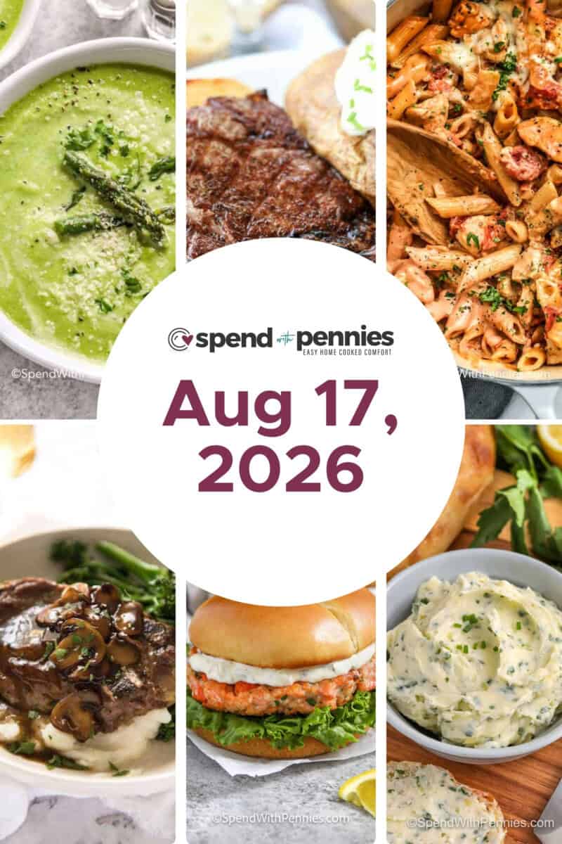 Weekly Meal Plan for Aug 17, 2026 FT