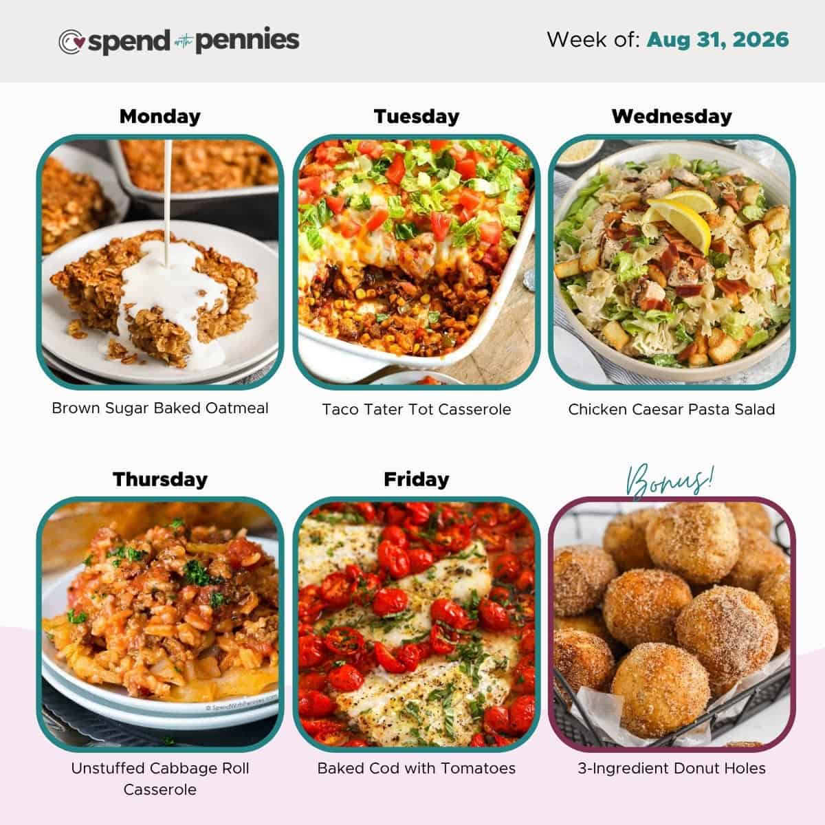 Weekly Meal Plan for Aug 24, 2026 Hero