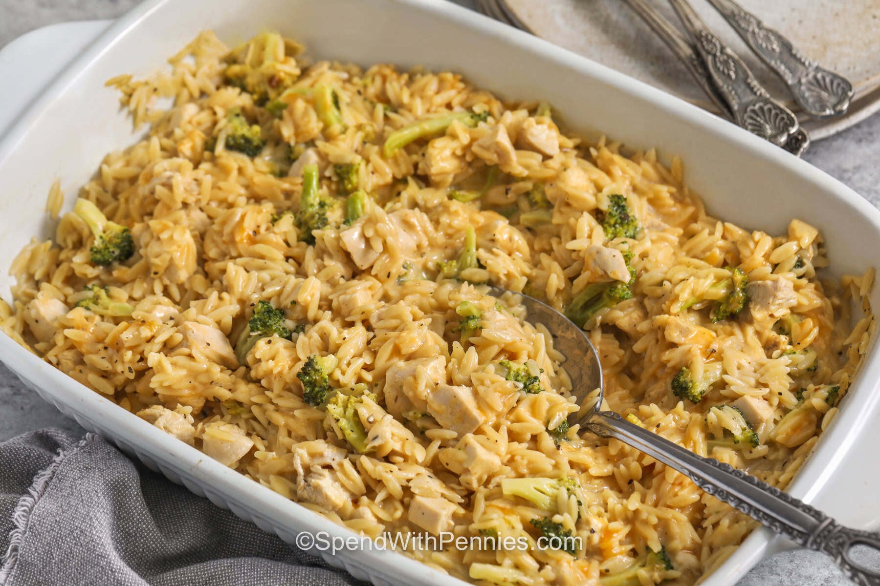 Easy, Cheesy Chicken Orzo Casserole for Busy Weeknights
