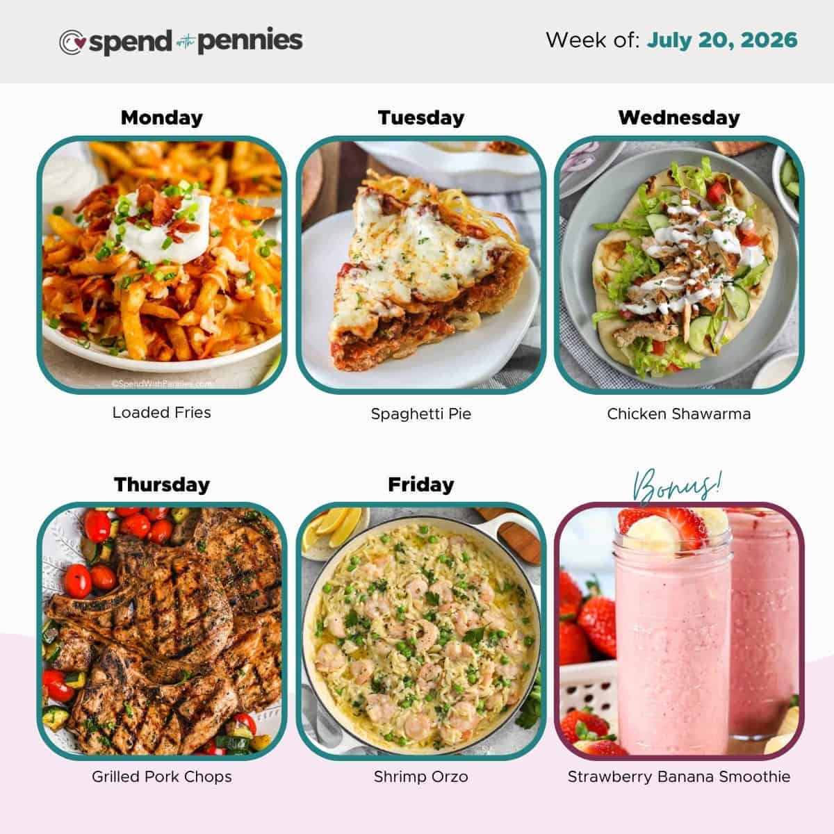 Weekly Meal Plan for Jul 20, 2026 Hero