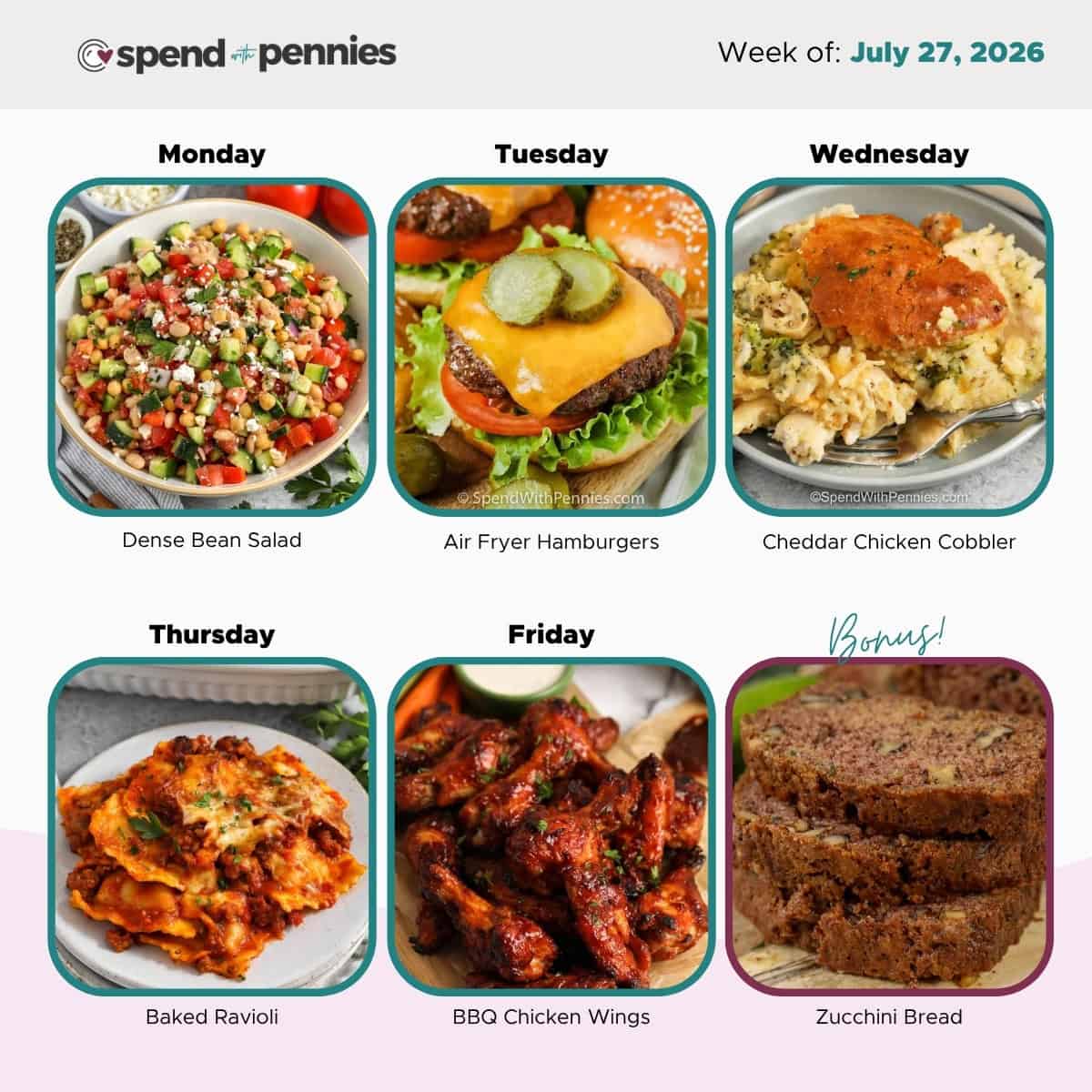 Weekly Meal Plan for Jul 27, 2026 Hero