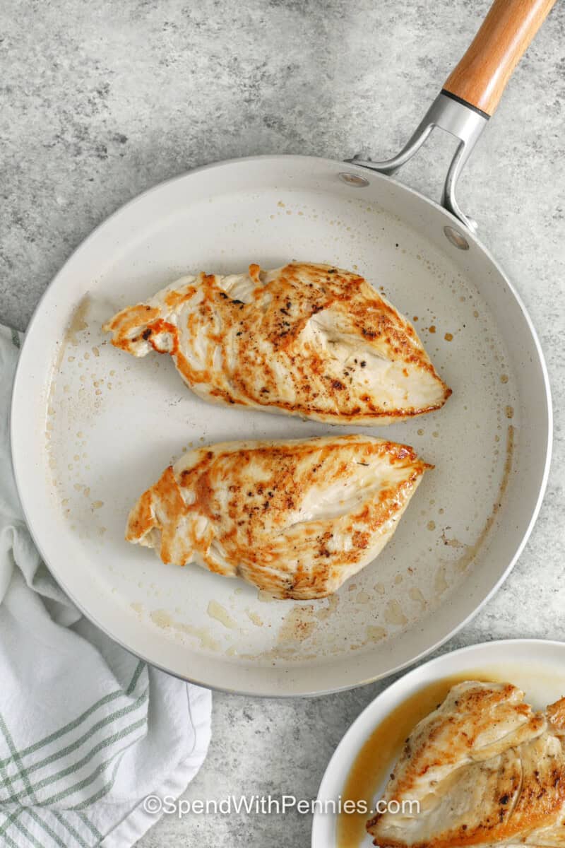 cooking chicken to make Smothered Chicken