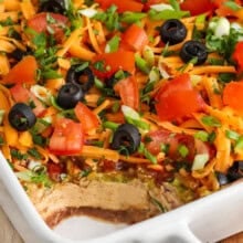 close up of 7 Layer Dip