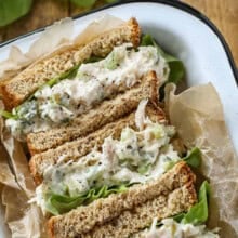 close up of Classic Tuna Salad sandwich