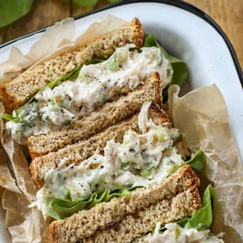 close up of Classic Tuna Salad sandwich