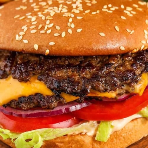 close up of Smash Burgers