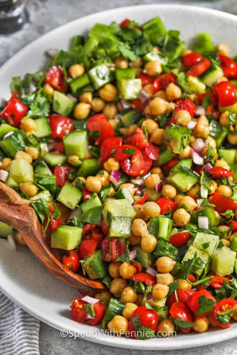 Chickpea Salad in a bowl