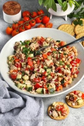 bowl of Mediterranean Tuna Salad