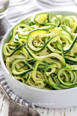 Zucchini Noodles in a bowl