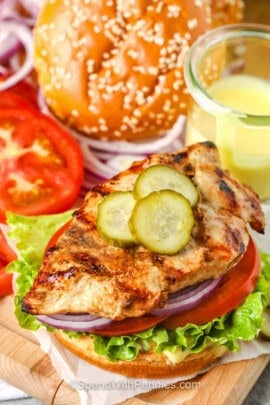 Grilled Chicken Sandwich with pickles