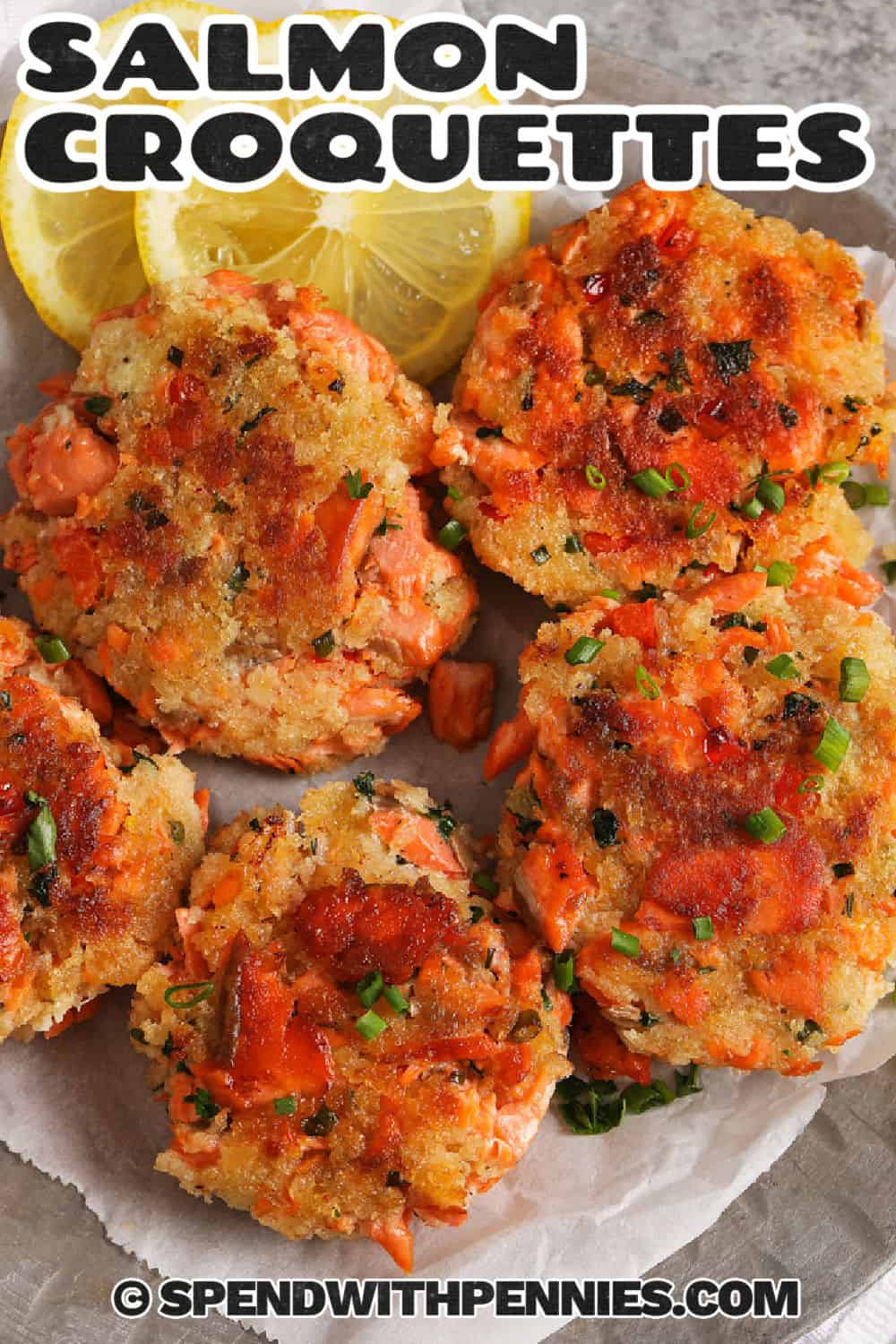 plate of Salmon Croquettes with a title