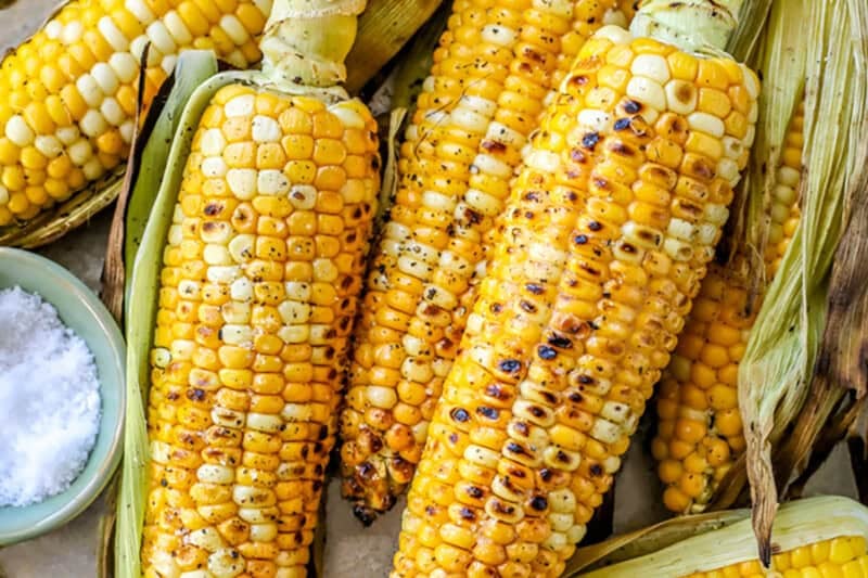 close up of Grilled Corn on the Cob