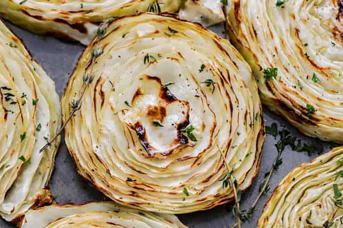 Crispy, Tender Roasted Cabbage Steaks (10 Mins Prep!)