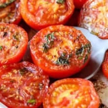 close up of Roasted Tomatoes