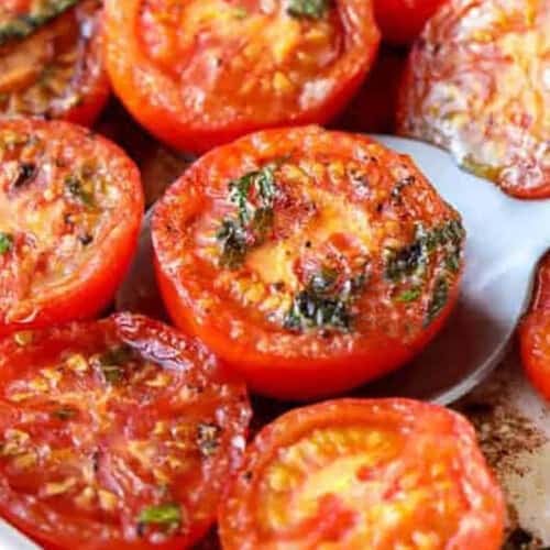 close up of Roasted Tomatoes